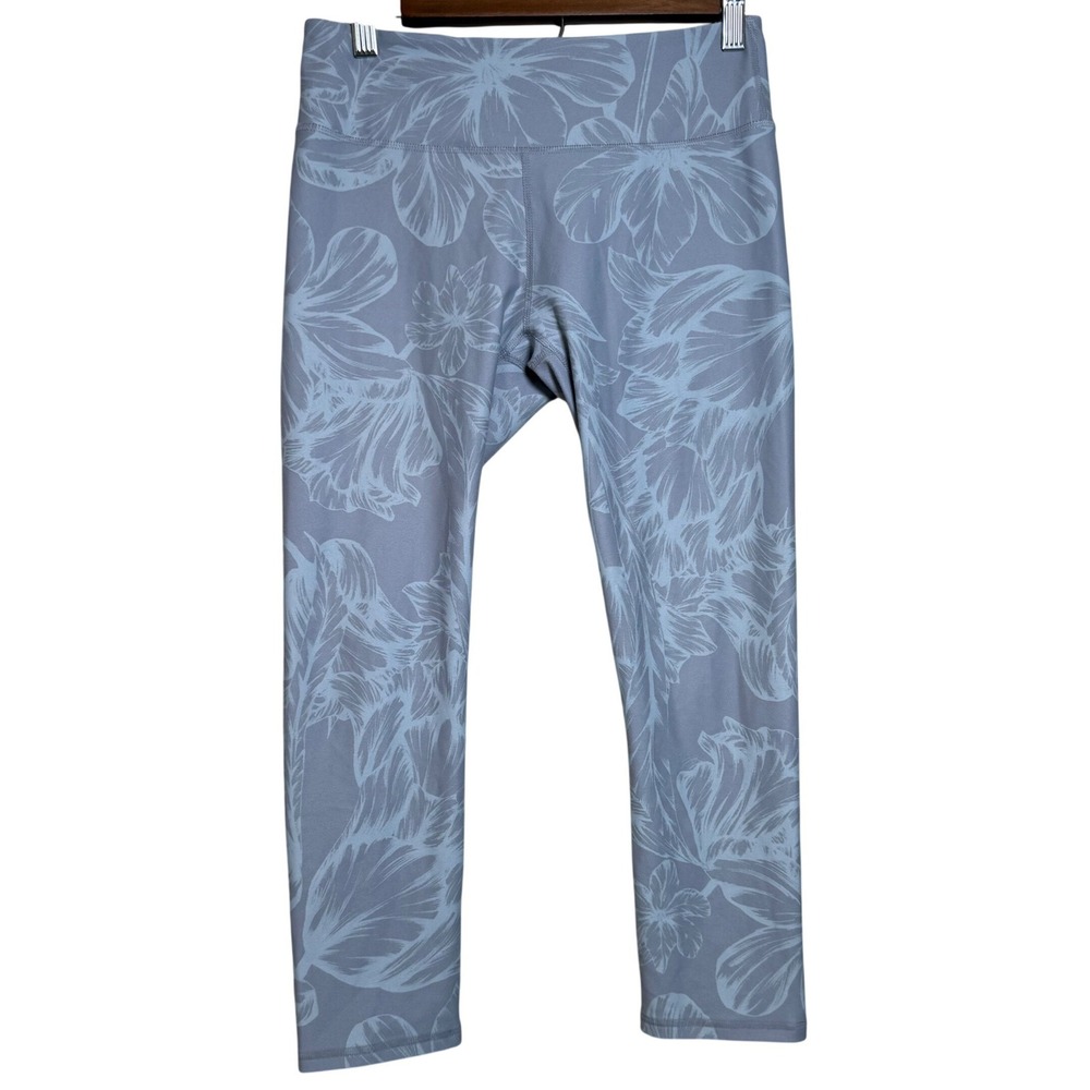 Fabletics Define Powerhold‎ Floral Mid-Rise Capri Leggings Womens XS Blue Grey